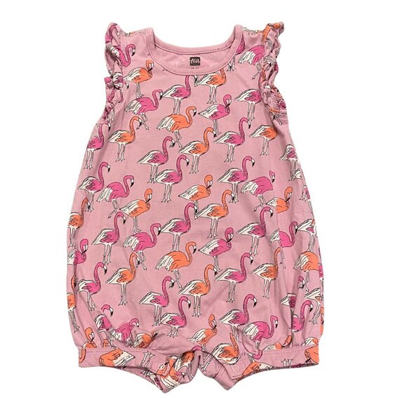 Tea Collection Baby Girl's Flamingo Romper - Picture 1 of 3